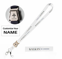 Thumbnail for Kalkan City Series seat belt lanyard - white with name