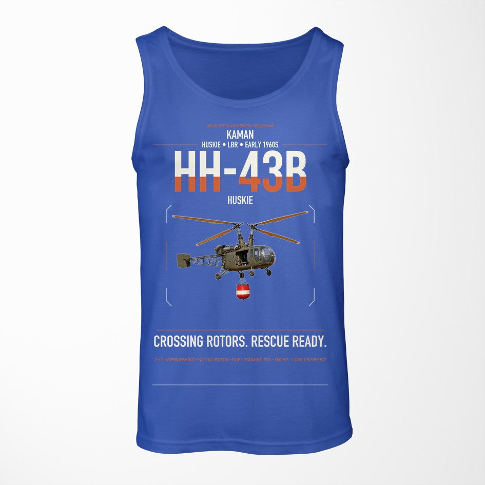 Kaman HH-43B Huskie design on blue tank top