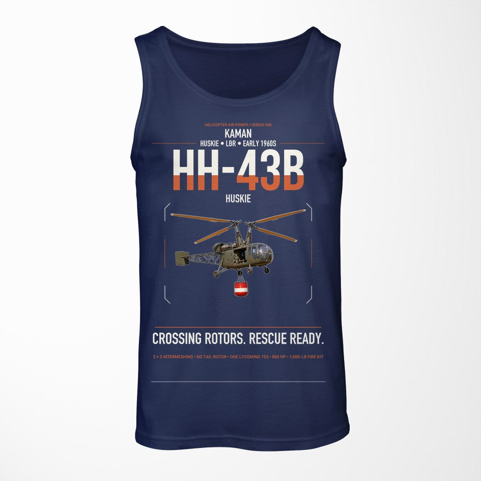 Kaman HH-43B Huskie design on dark blue tank top