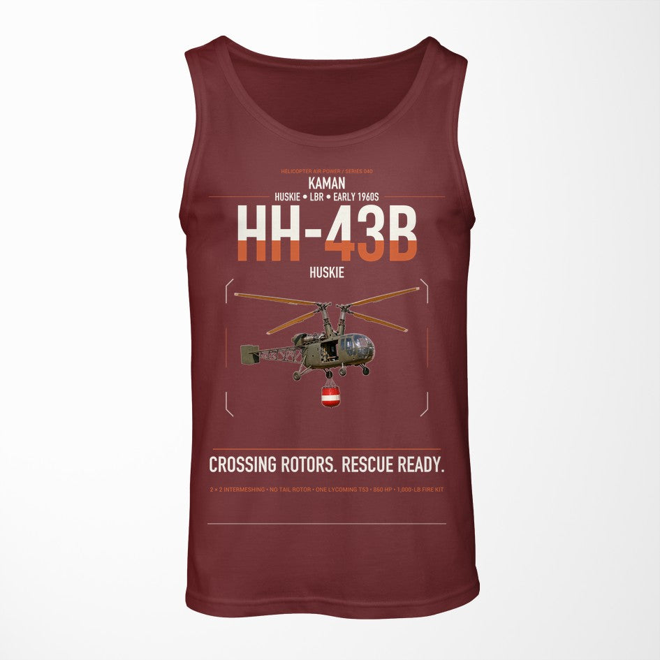 Kaman HH-43B Huskie design on dark red tank top