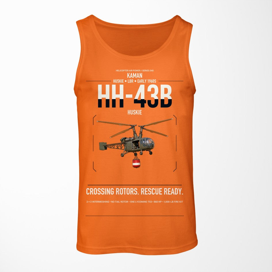 Kaman HH-43B Huskie design on orange tank top