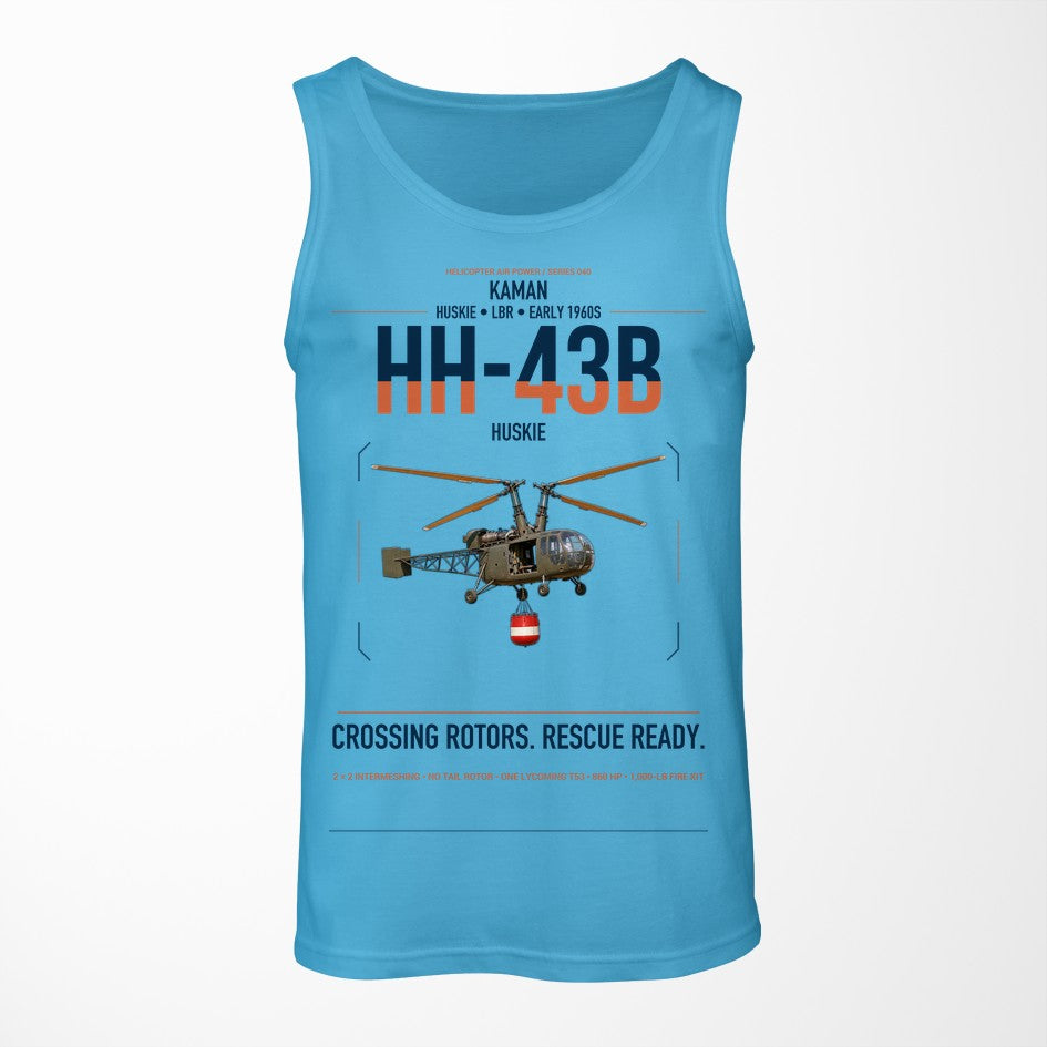 Kaman HH-43B Huskie design on sky blue tank top