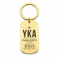 Thumbnail for Kamloops Airport YKA - Key Chain - Original Design - Gold