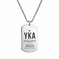Thumbnail for Kamloops Airport YKA - Necklace - Original Design - Silver