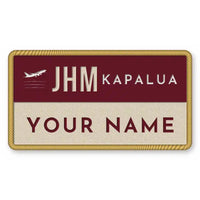 Thumbnail for Kapalua West Maui Airport (JHM) Patches - Rectangle + Name - Burgundy Cream