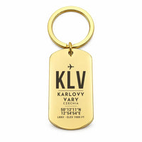 Thumbnail for Karlovy Vary Airport KLV - Key Chain - Original Design - Gold