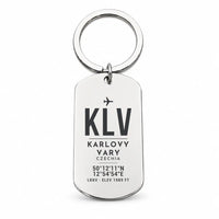Thumbnail for Karlovy Vary Airport KLV - Key Chain - Original Design - Silver