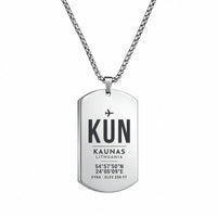 Thumbnail for Kaunas International Airport KUN - Necklace - Original Design - Silver