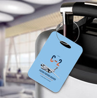 Thumbnail for Kawasaki C-2 design on light blue acrylic luggage tags, double-side print