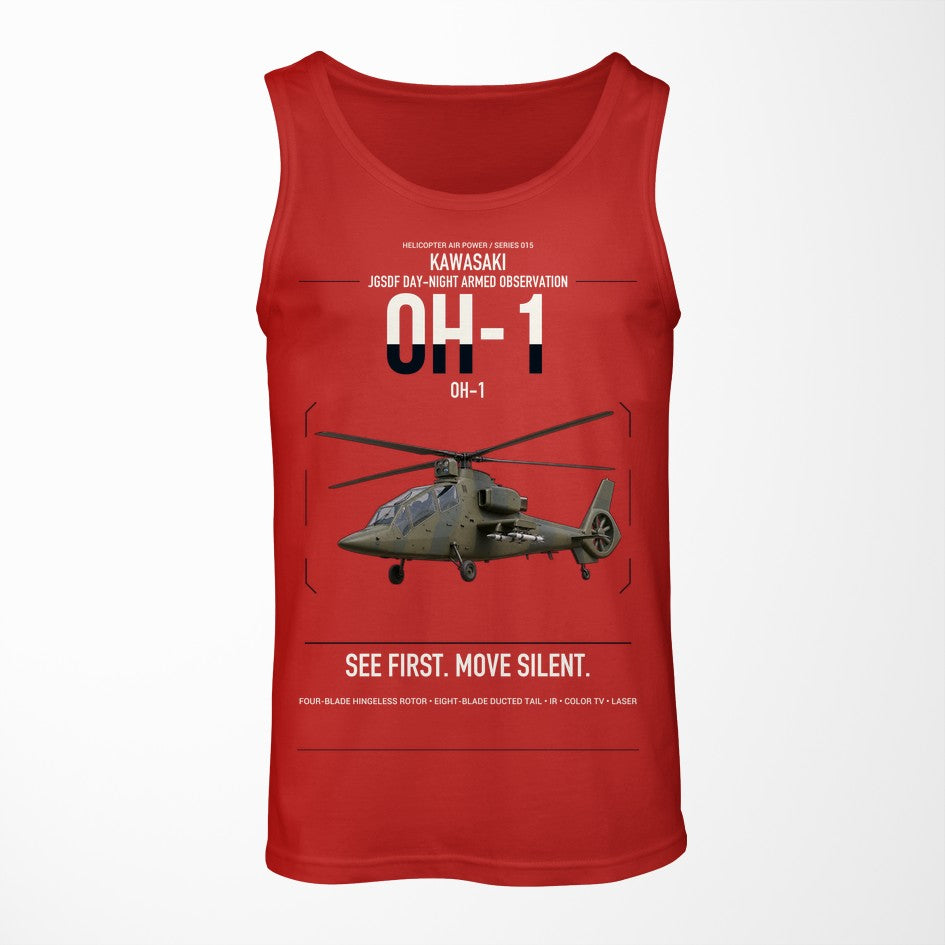 Kawasaki OH-1 design on red tank top