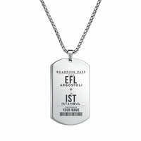 Thumbnail for Kefalonia International Airport EFL — Argostoli - Necklace - Customizable Boarding Pass - Silver