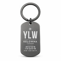 Thumbnail for Kelowna International Airport YLW - Key Chain - Original Design - Black