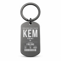Thumbnail for Kemi-Tornio Airport KEM - Key Chain - Boarding Pass Style - Black