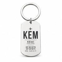 Thumbnail for Kemi-Tornio Airport KEM - Key Chain - Original Design - Silver