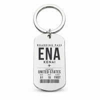 Thumbnail for Kenai Municipal Airport ENA - Key Chain - Boarding Pass Style - Silver