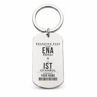 Thumbnail for Kenai Municipal Airport ENA - Key Chain - Customizable Boarding Pass - Silver