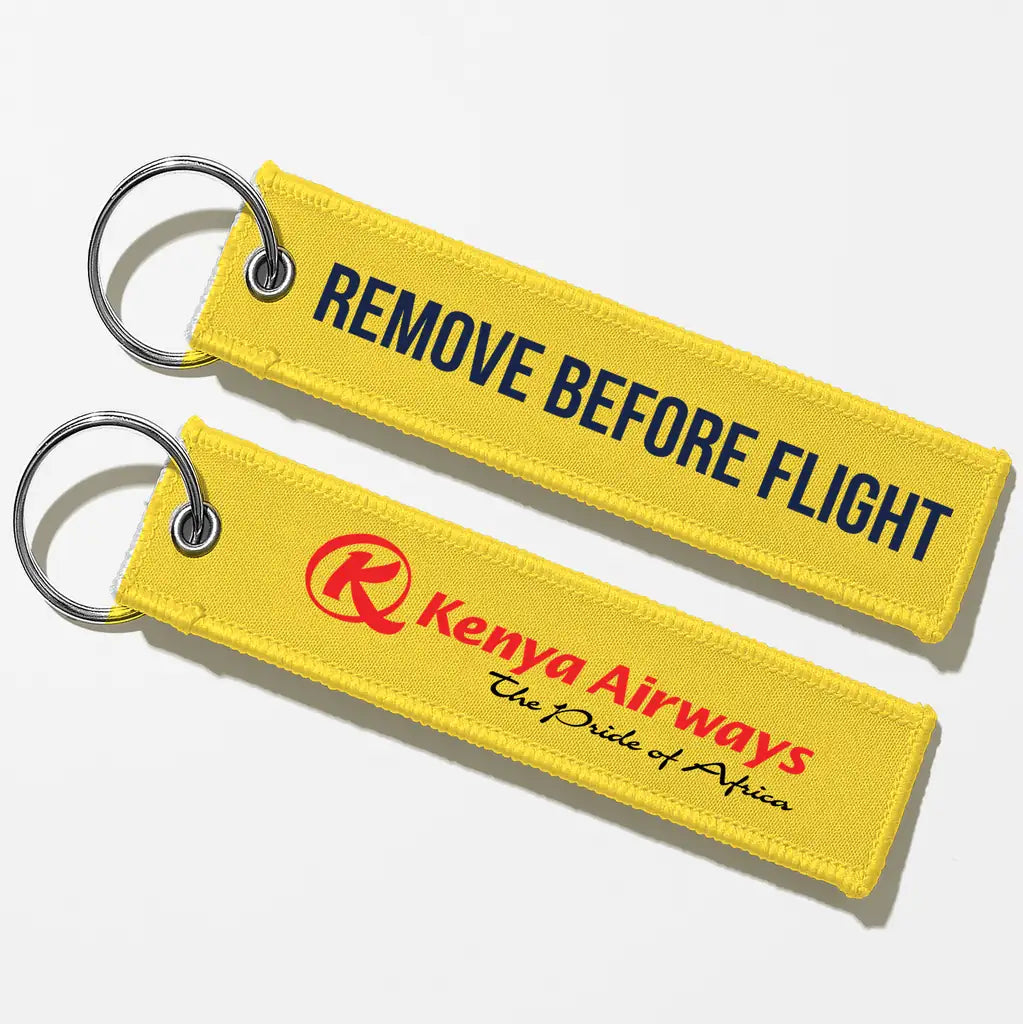 Kenya Airways Crew & Staff Tag Key Chains - Yellow - Remove Before Flight