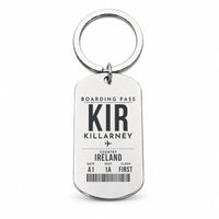 Thumbnail for Kerry Airport KIR — Killarney - Key Chain - Boarding Pass Style - Silver