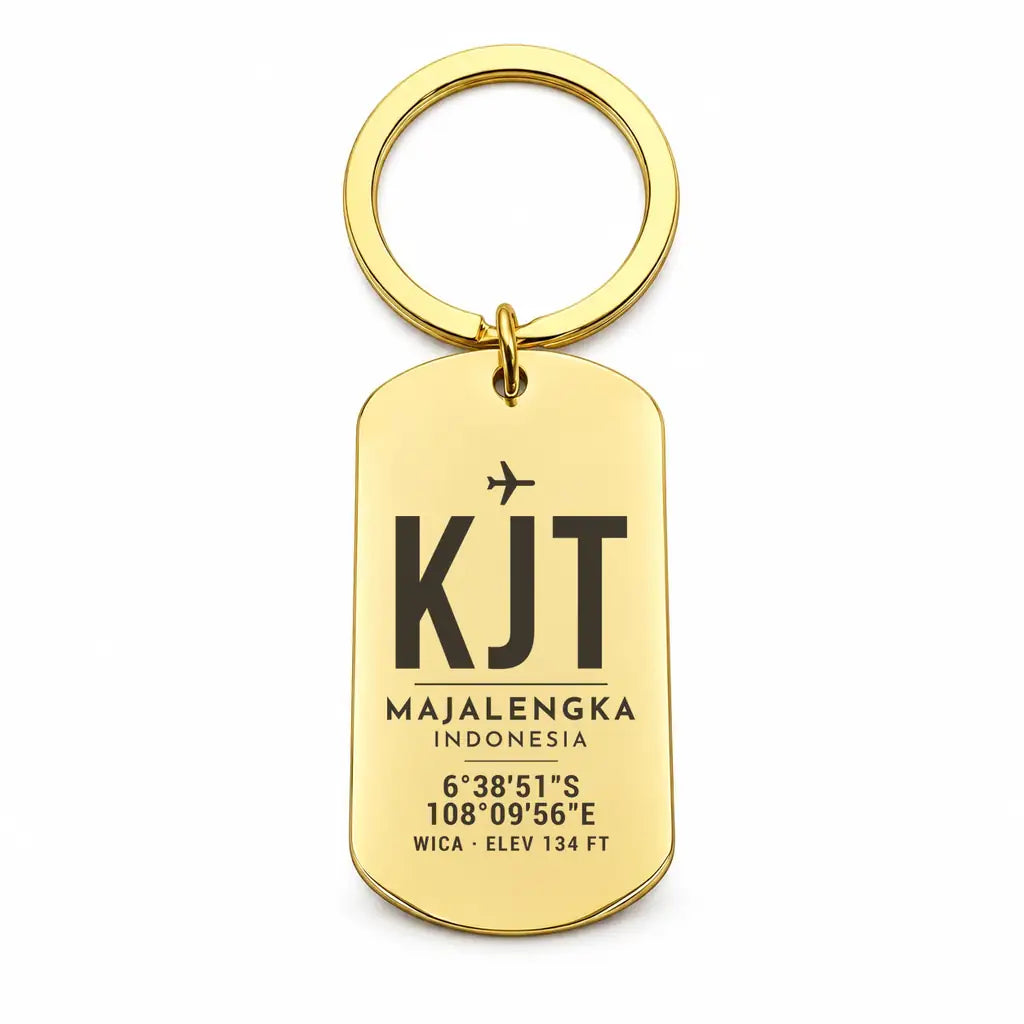 Kertajati International Airport KJT - Key Chain - Original Design - Gold