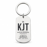 Thumbnail for Kertajati International Airport KJT - Key Chain - Original Design - Silver