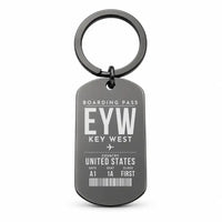 Thumbnail for Key West International Airport EYW - Key Chain - Boarding Pass Style - Black