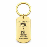 Thumbnail for Key West International Airport EYW - Key Chain - Customizable Boarding Pass - Gold