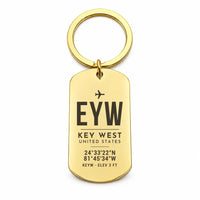 Thumbnail for Key West International Airport EYW - Key Chain - Original Design - Gold