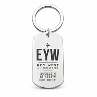 Thumbnail for Key West International Airport EYW - Key Chain - Original Design - Silver