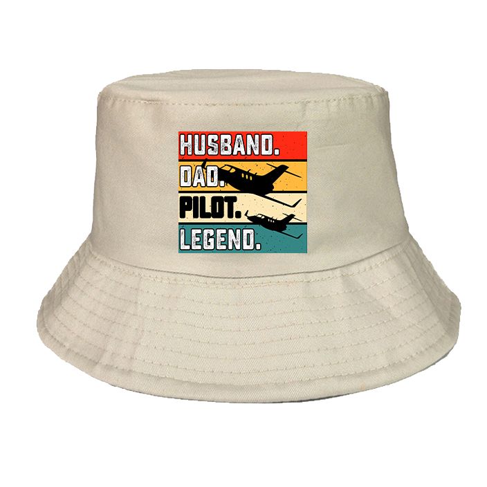 Husband & Dad & Pilot & Legend summer hat - khaki