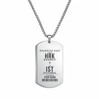 Thumbnail for Kharkiv International Airport HRK - Necklace - Customizable Boarding Pass - Silver