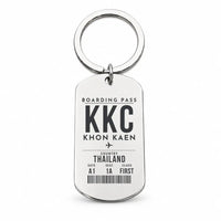 Thumbnail for Khon Kaen Airport KKC - Key Chain - Boarding Pass Style - Silver