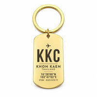 Thumbnail for Khon Kaen Airport KKC - Key Chain - Original Design - Gold
