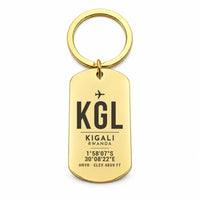 Thumbnail for Kigali International Airport KGL - Key Chain - Original Design - Gold