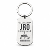 Thumbnail for Kilimanjaro International Airport JRO - Key Chain - Boarding Pass Style - Silver