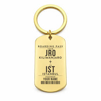 Thumbnail for Kilimanjaro International Airport JRO - Key Chain - Customizable Boarding Pass - Gold