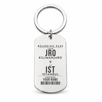 Thumbnail for Kilimanjaro International Airport JRO - Key Chain - Customizable Boarding Pass - Silver