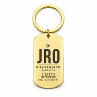Thumbnail for Kilimanjaro International Airport JRO - Key Chain - Original Design - Gold