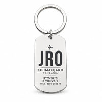 Thumbnail for Kilimanjaro International Airport JRO - Key Chain - Original Design - Silver