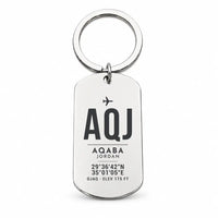 Thumbnail for King Hussein International Airport AQJ — Aqaba - Key Chain - Original Design - Silver