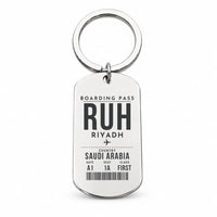Thumbnail for King Khalid International Airport RUH — Riyadh - Key Chain - Boarding Pass Style - Silver
