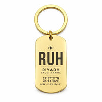 Thumbnail for King Khalid International Airport RUH — Riyadh - Key Chain - Original Design - Gold
