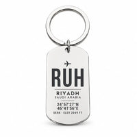 Thumbnail for King Khalid International Airport RUH — Riyadh - Key Chain - Original Design - Silver