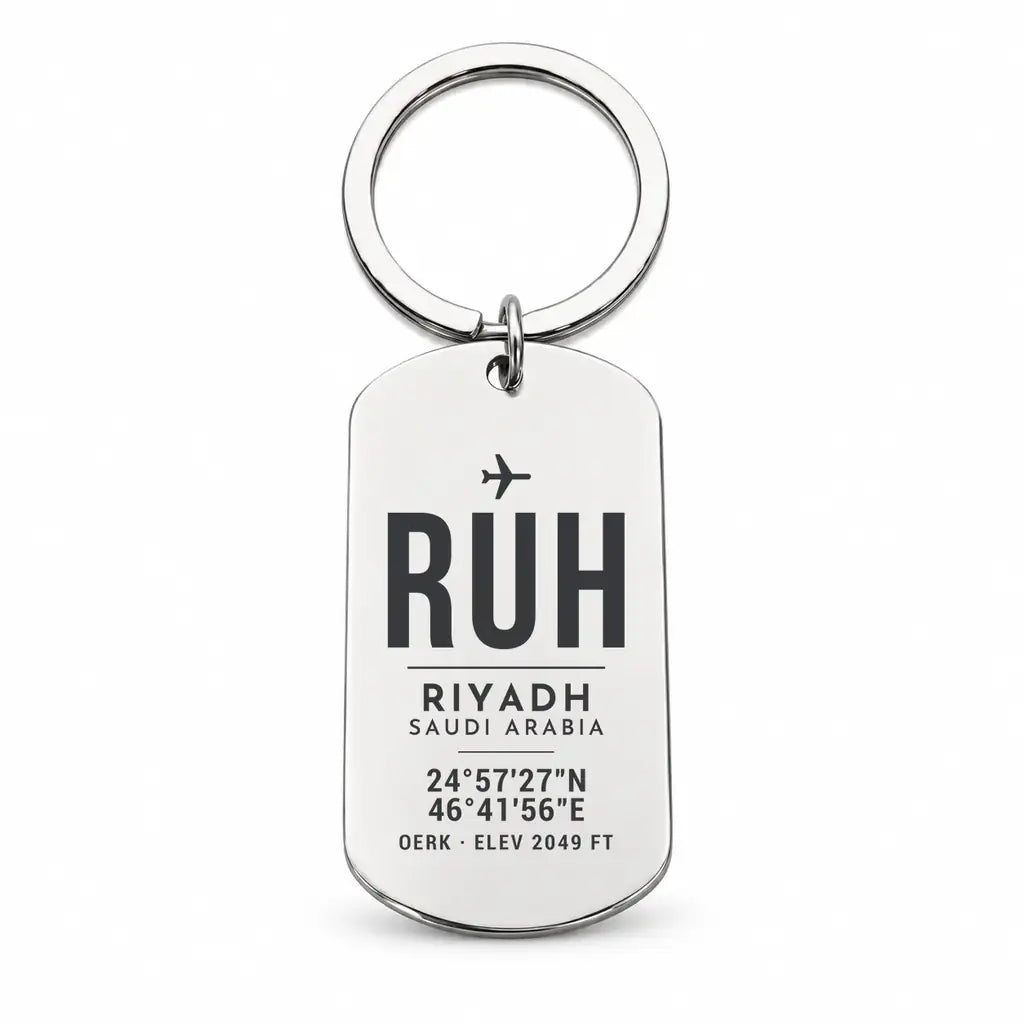 King Khalid International Airport RUH — Riyadh - Key Chain - Original Design - Silver