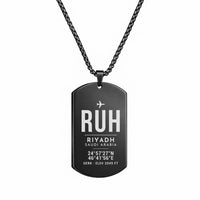 Thumbnail for King Khalid International Airport RUH — Riyadh - Necklace - Original Design - Black