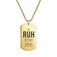 Thumbnail for King Khalid International Airport RUH — Riyadh - Necklace - Original Design - Gold