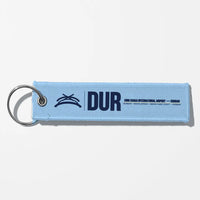 Thumbnail for King Shaka International Airport (DUR) Aviator Key Chains - Light Blue