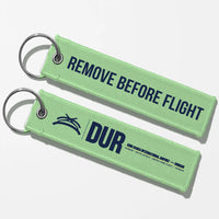 Thumbnail for King Shaka International Airport (DUR) Aviator Key Chains - Light Green - Remove Before Flight
