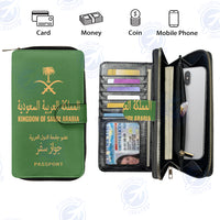 Thumbnail for Kingdom Of Saudi Arabia Passport Designed Leather Long Zipper Wallets