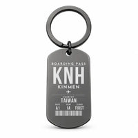 Thumbnail for Kinmen Airport KNH - Key Chain - Boarding Pass Style - Black