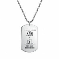 Thumbnail for Kinmen Airport KNH - Necklace - Customizable Boarding Pass - Silver